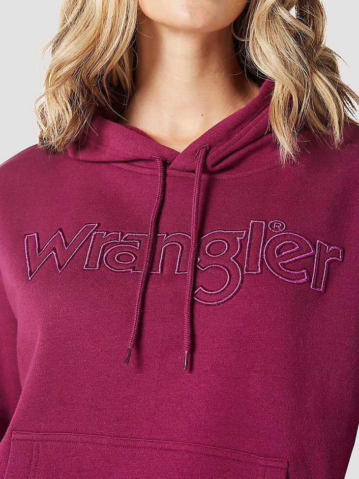 Women's Wrangler Retro Logo Cinched Hoodie in Magenta