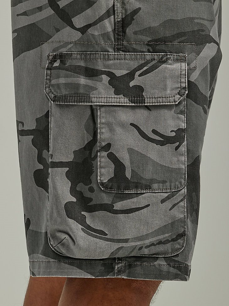 Wrangler Men's Five Star Premium Stacked Cargo Short in Anthracite Camo