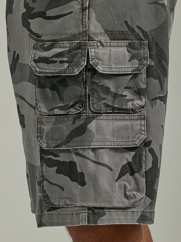 Wrangler Men's Five Star Premium Stacked Cargo Short in Anthracite Camo