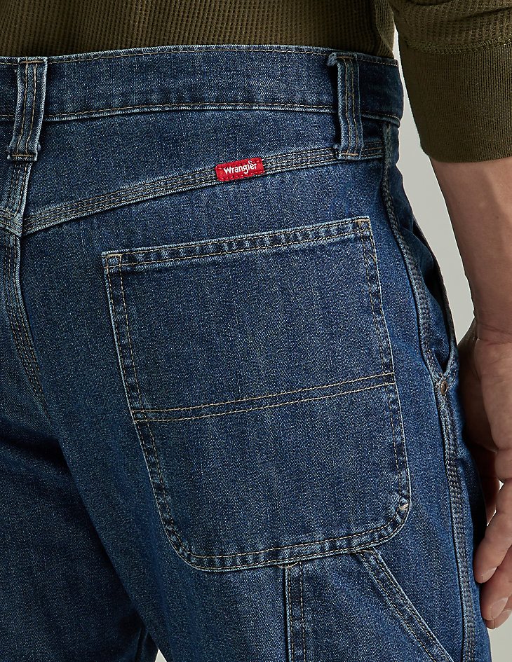 Wrangler Fleece Lined Carpenter Jean in Dark Stonewash
