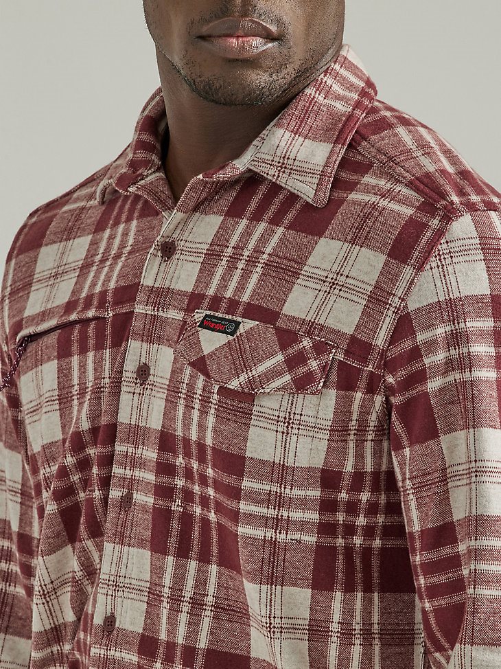 ATG By Wrangler Men's Campsite Plaid Shirt in Mahogany