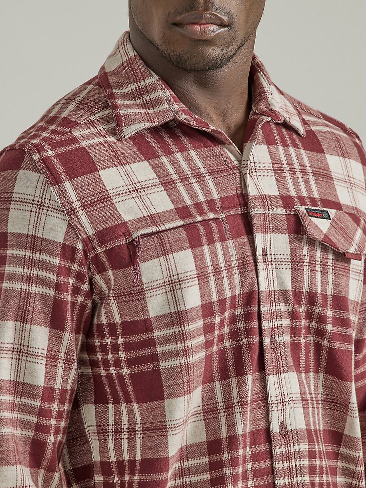 ATG By Wrangler Men's Campsite Plaid Shirt in Mahogany