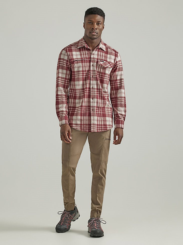 ATG By Wrangler Men's Campsite Plaid Shirt in Mahogany
