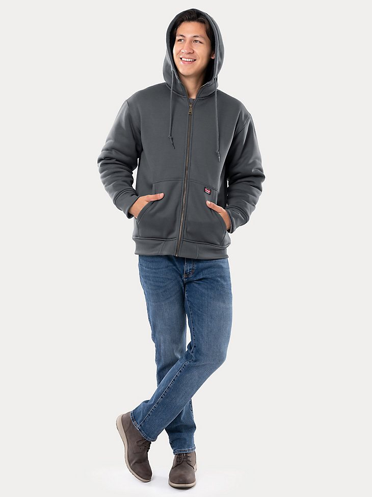 Men's Sherpa Lined Workwear Jacket in Charcoal