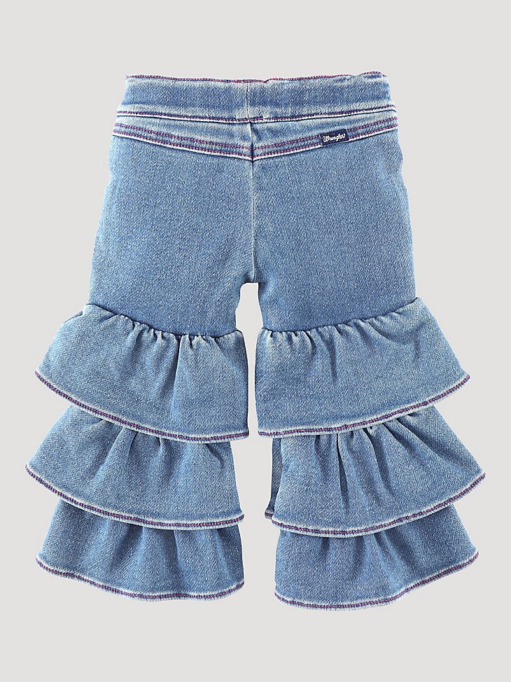 Little Girl's Tiered Flare Jean in Makenna