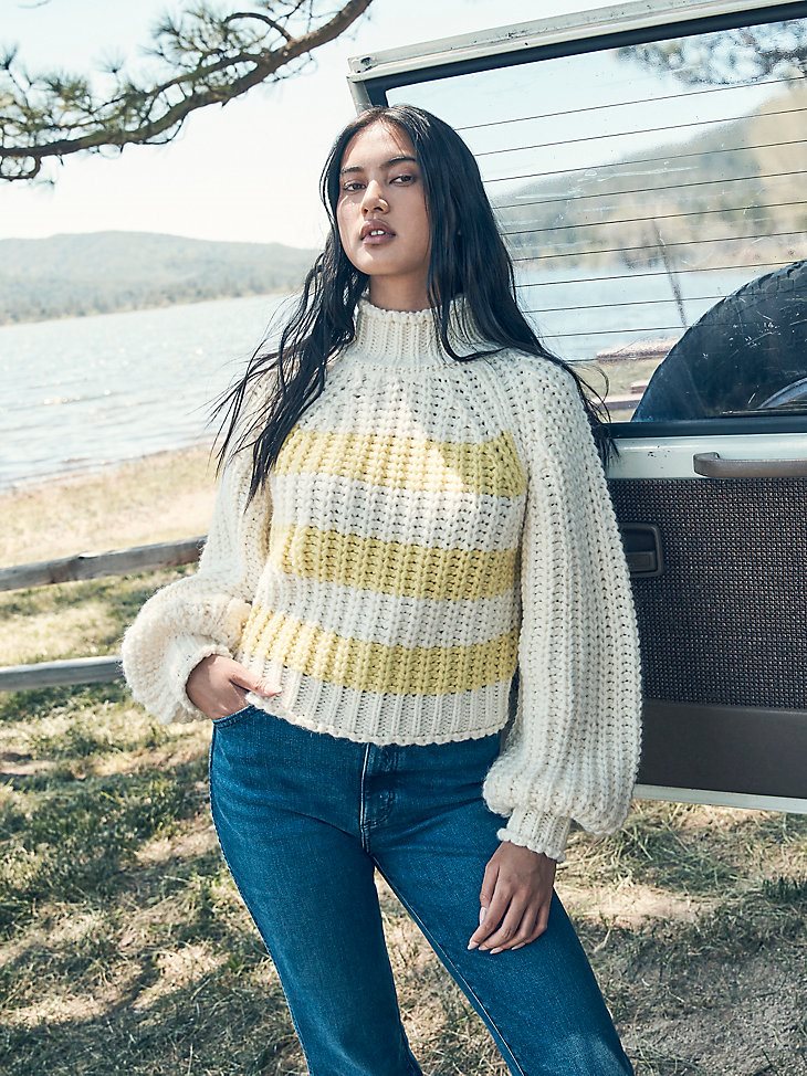 Women's Chunky Sweater in Zest Cream