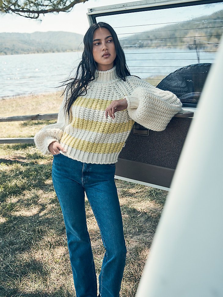 Women's Chunky Sweater in Zest Cream