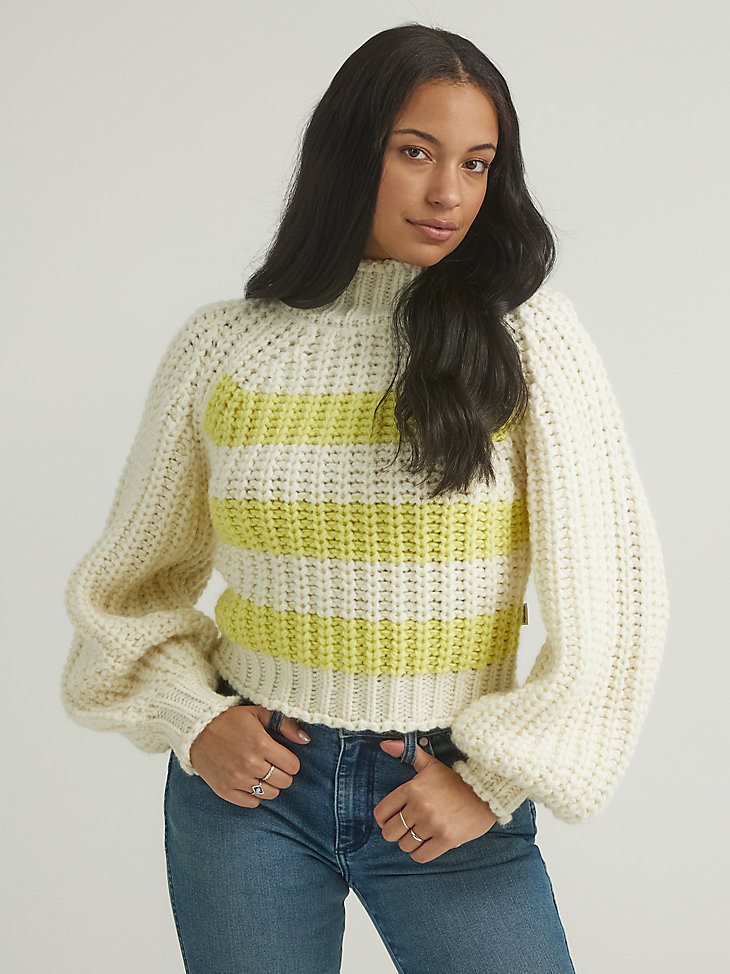 Women's Chunky Sweater in Zest Cream