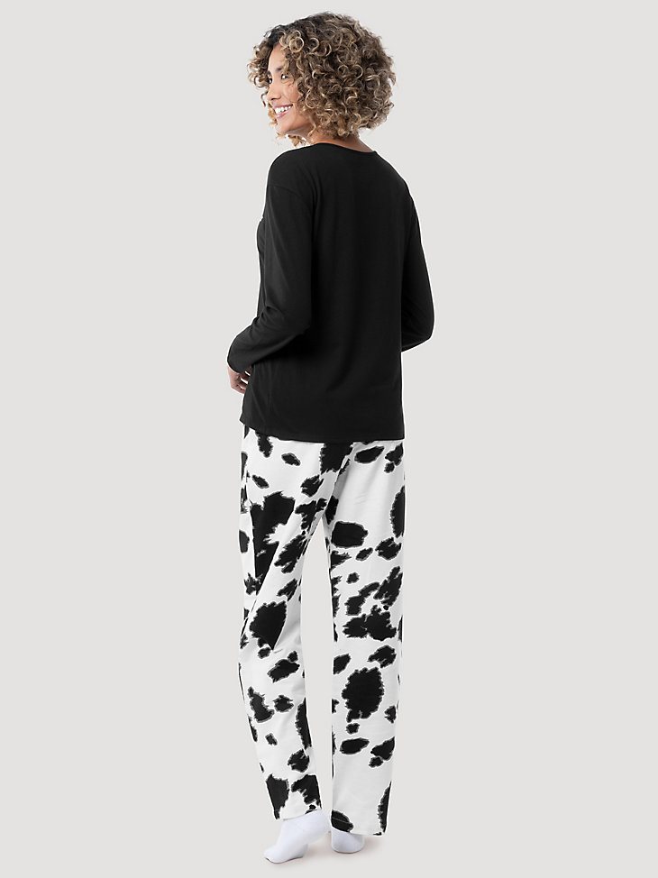 Women's Cow Print Sleep Set in Cow Print