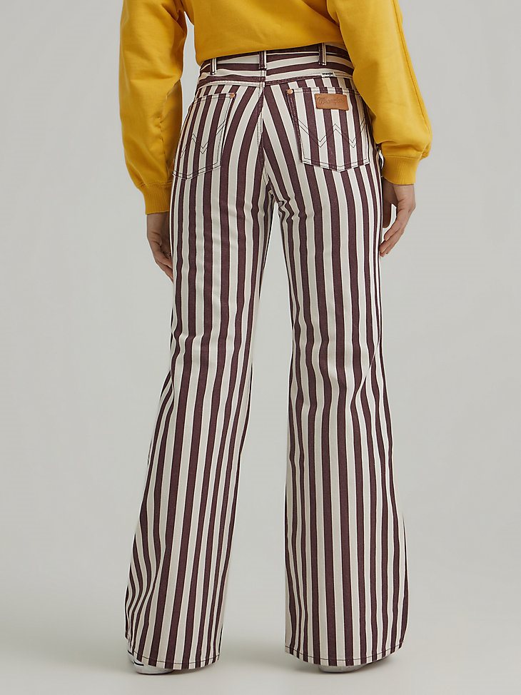 Women's Wrangler Laser Striped Wanderer 622 High Rise Flare Jean in Dahlia
