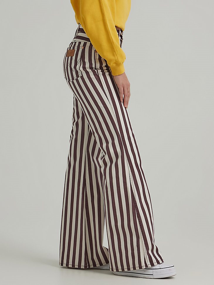 Women's Wrangler Laser Striped Wanderer 622 High Rise Flare Jean in Dahlia