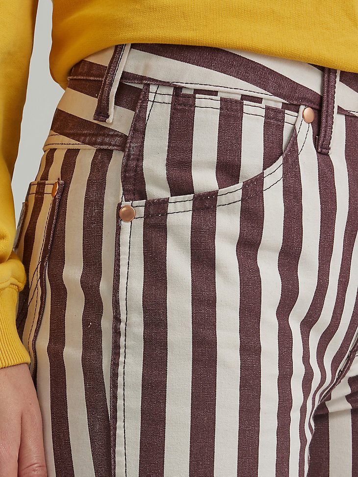Women's Wrangler Laser Striped Wanderer 622 High Rise Flare Jean in Dahlia