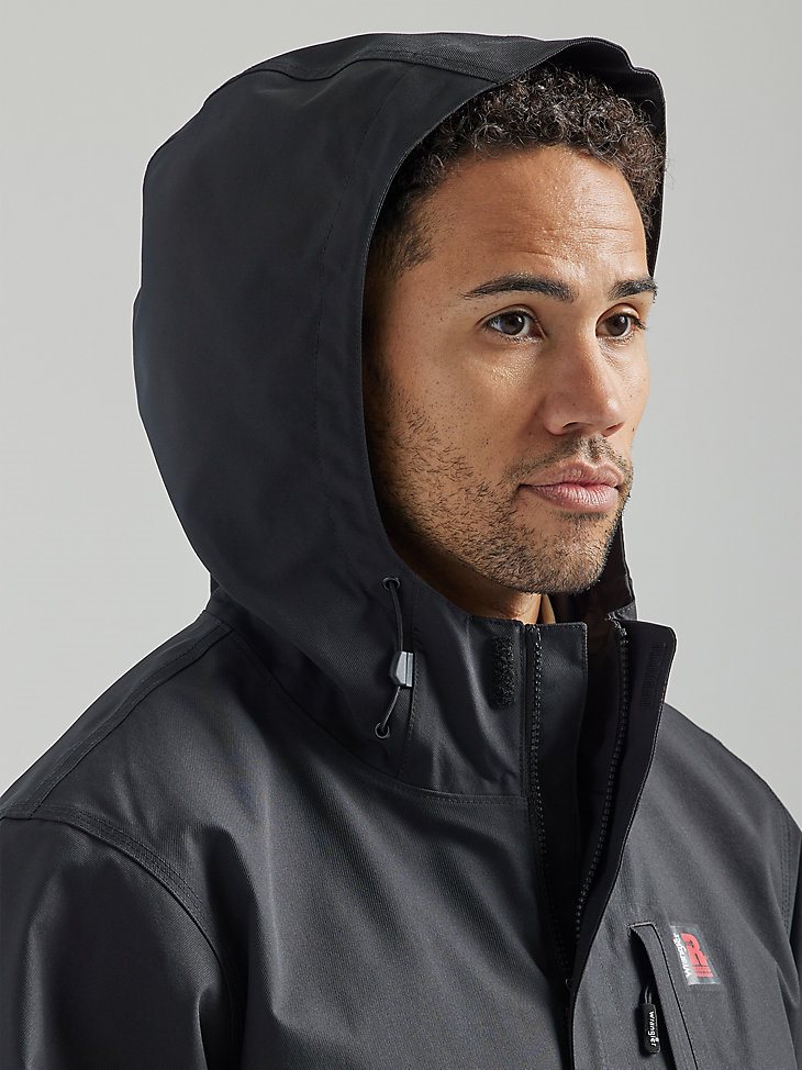 Wrangler RIGGS Workwear Tough Layers Rain Shell Jacket in Jet Black