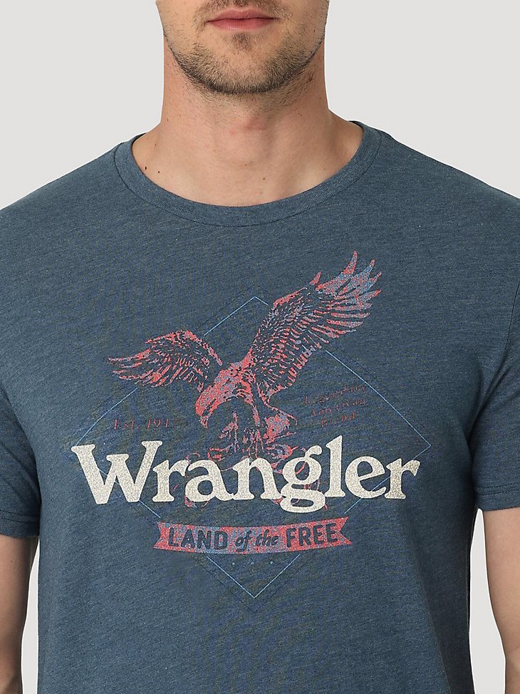 Wrangler Eagle Land of the Free T-Shirt in Midnight Navy