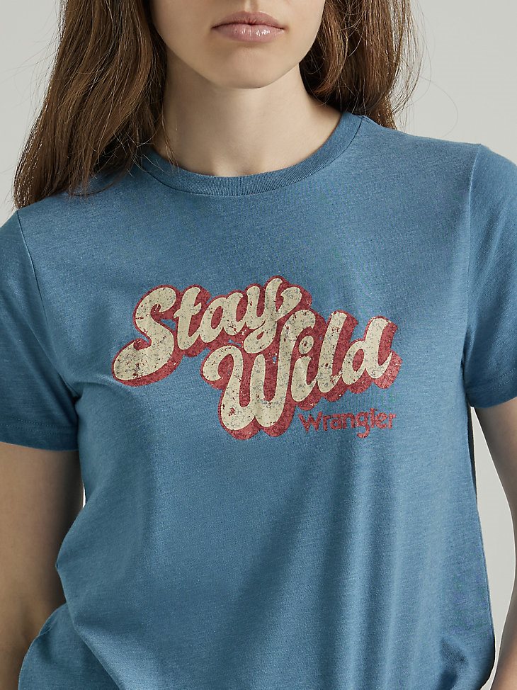Women's Stay Wild Tee in Blue Ash