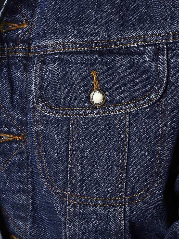 Wrangler Rugged Wear Flannel Lined Denim Jacket in Antique Navy