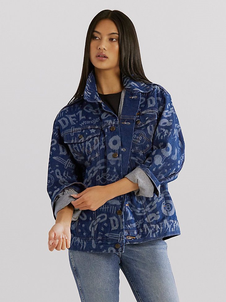Wrangler x Deadfellaz Denim Jacket in Blue Denim