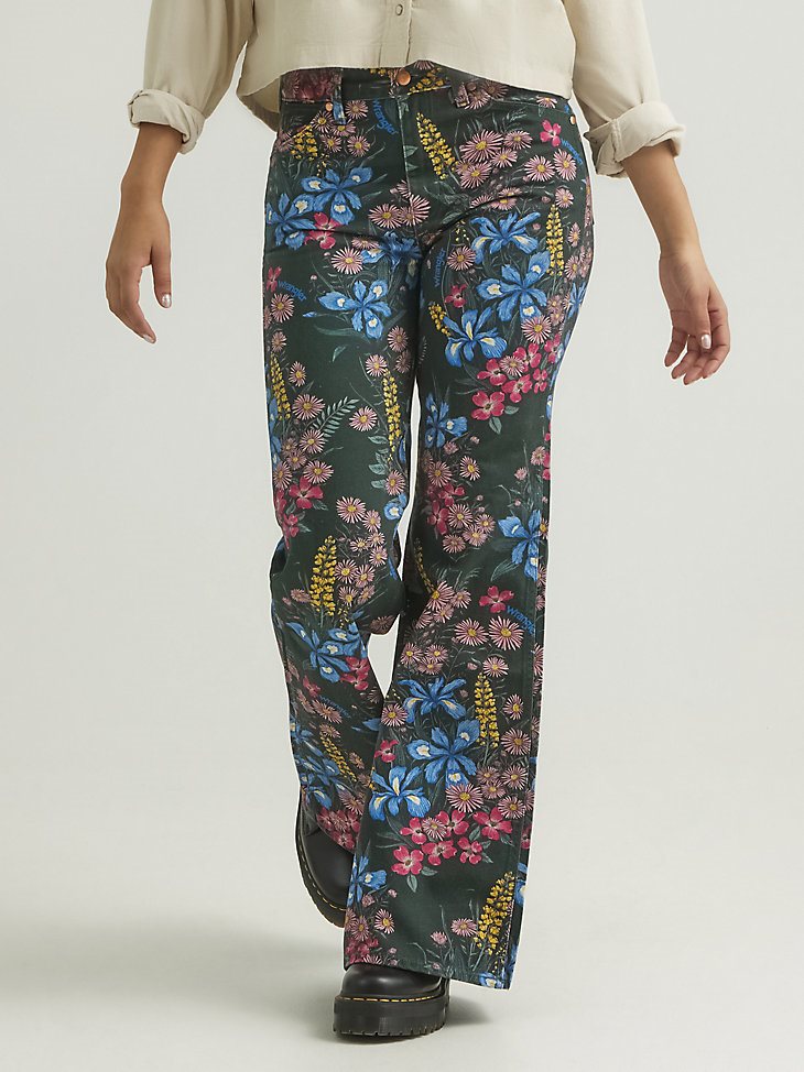 Women's Floral Print Wanderer Jean in Collage Florals