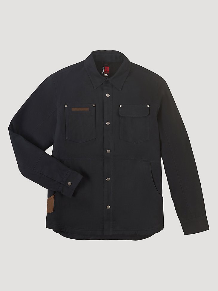 Wrangler RIGGS Workwear Tough Layers Fleece Lined Work Shirt Jacket in Dark Navy