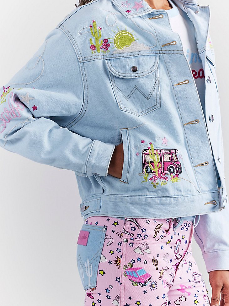 Wrangler x Barbie Western Utility Jacket in Ken Blue