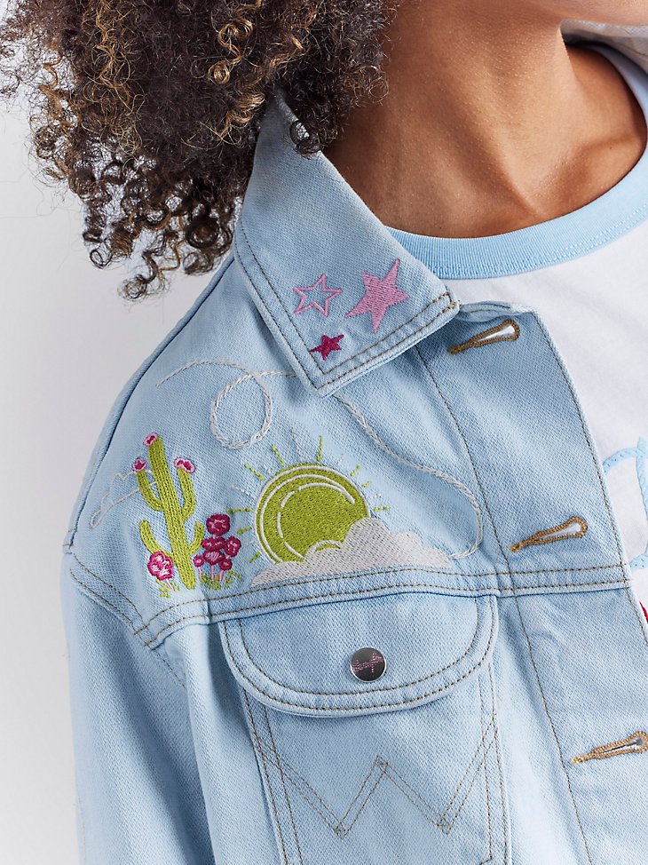Wrangler x Barbie Western Utility Jacket in Ken Blue