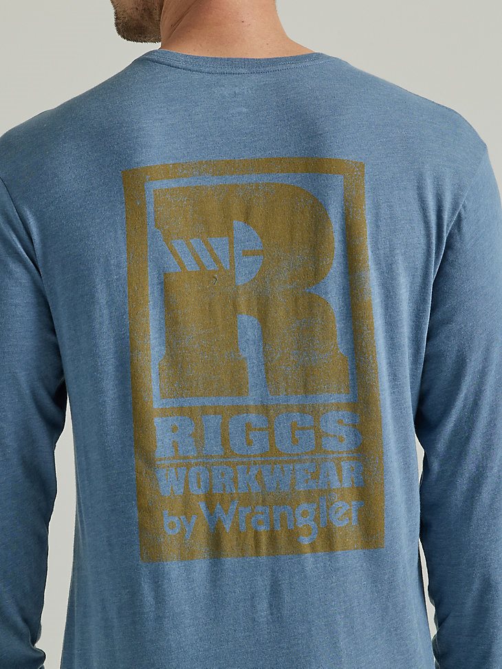 Wrangler RIGGS Workwear Relaxed Back Long Sleeve Graphic T-Shirt in Bering Sea