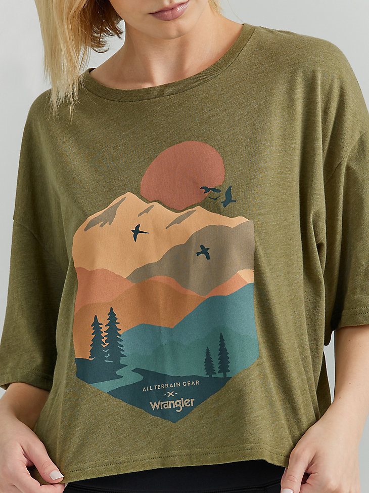 ATG By Wrangler Women's Crop Tee in Capulet Olive