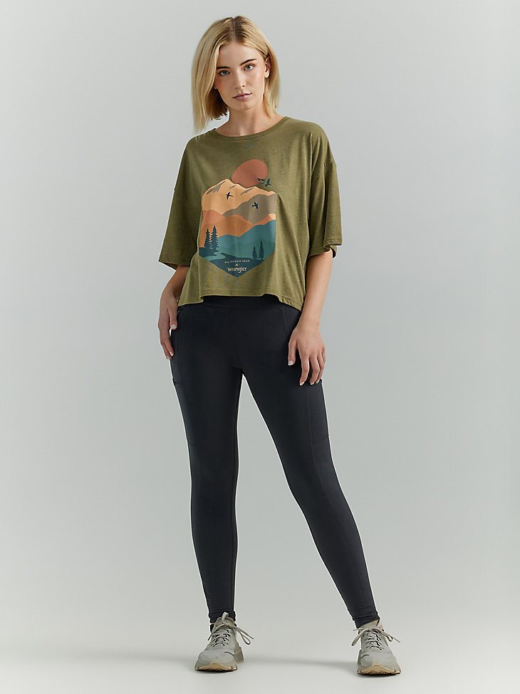 ATG By Wrangler Women's Crop Tee in Capulet Olive