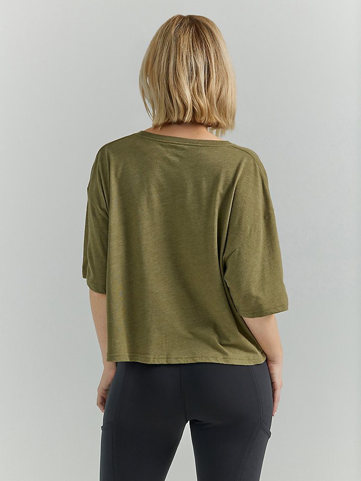 ATG By Wrangler Women's Crop Tee in Capulet Olive