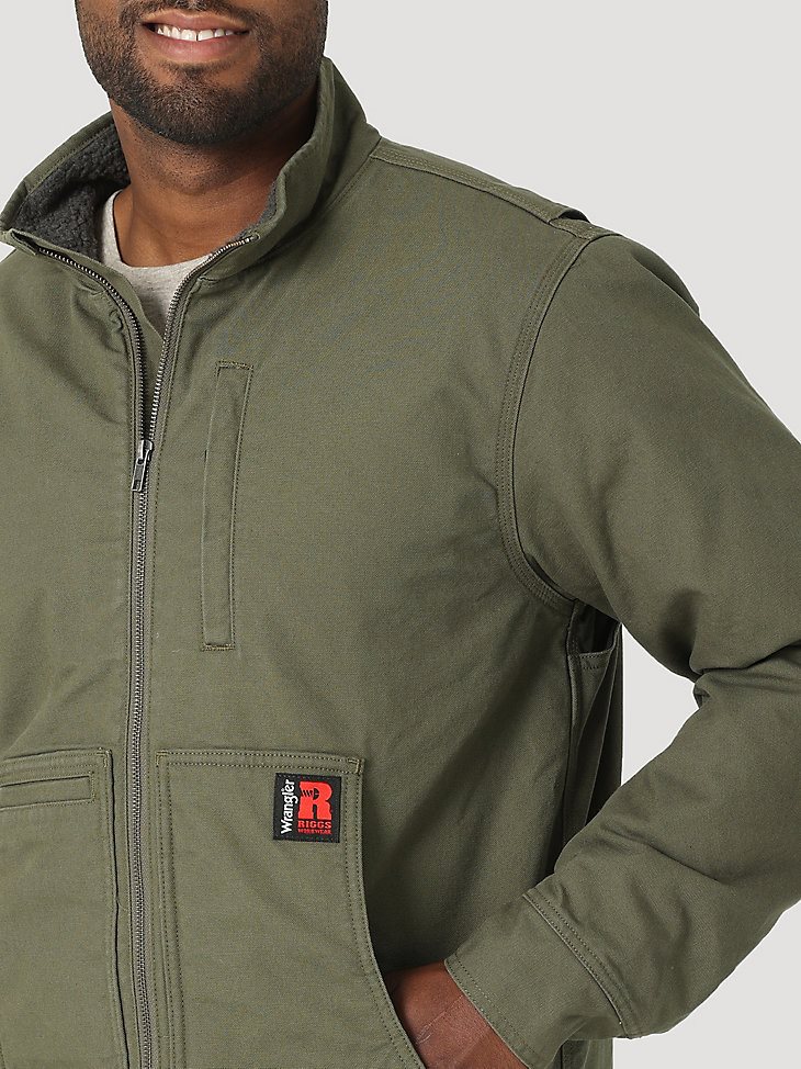 RIGGS Tough Layers Sherpa Lined Canvas Jacket in Loden