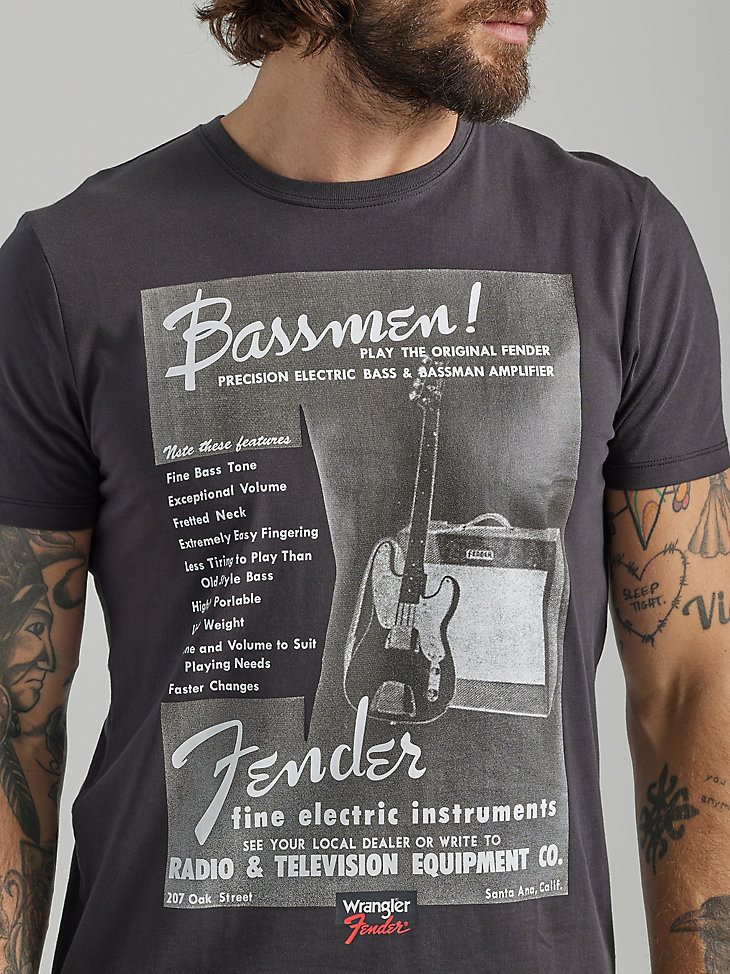 Wrangler x Fender Men's Bassmen T-Shirt in Phantom