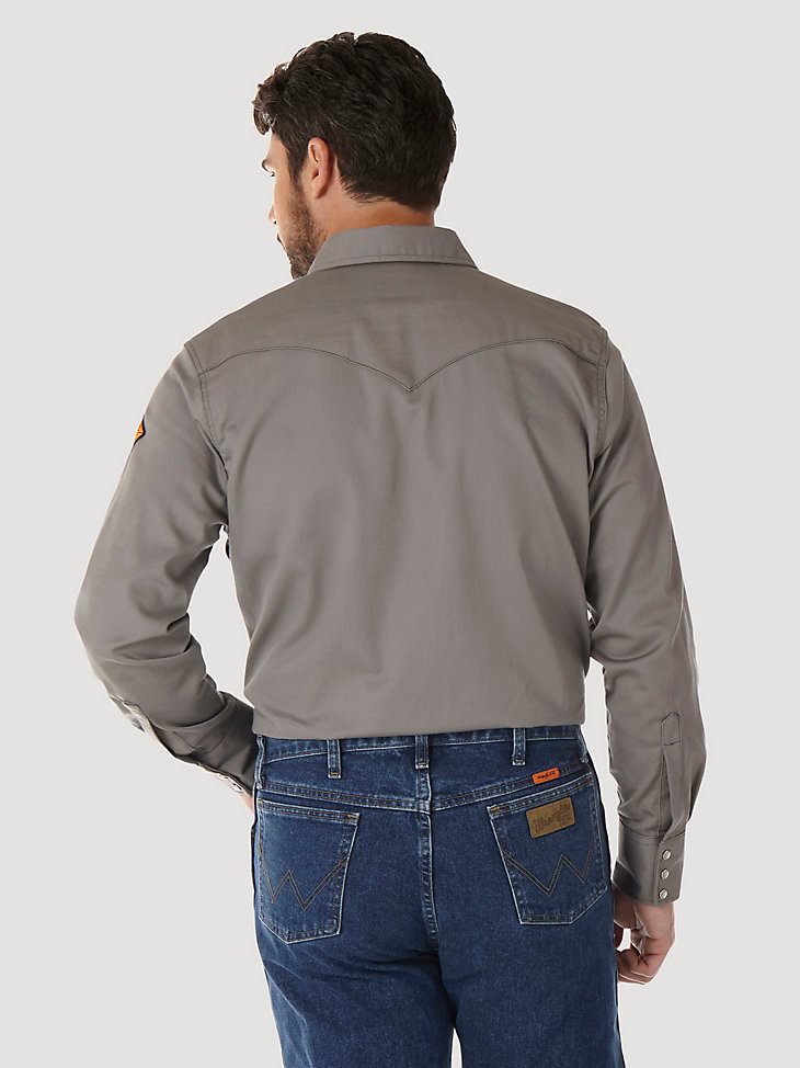 Wrangler FR Flame Resistant Long Sleeve Solid - Charcoal in Charcoal