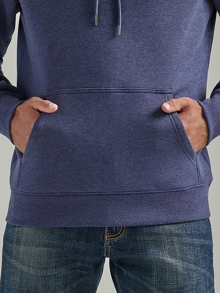 Men's Wrangler Multicolor Logo Pullover Hoodie in Denim Heather