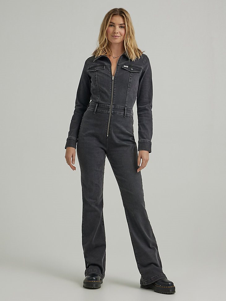 Women's Denim Catsuit in Mars Black