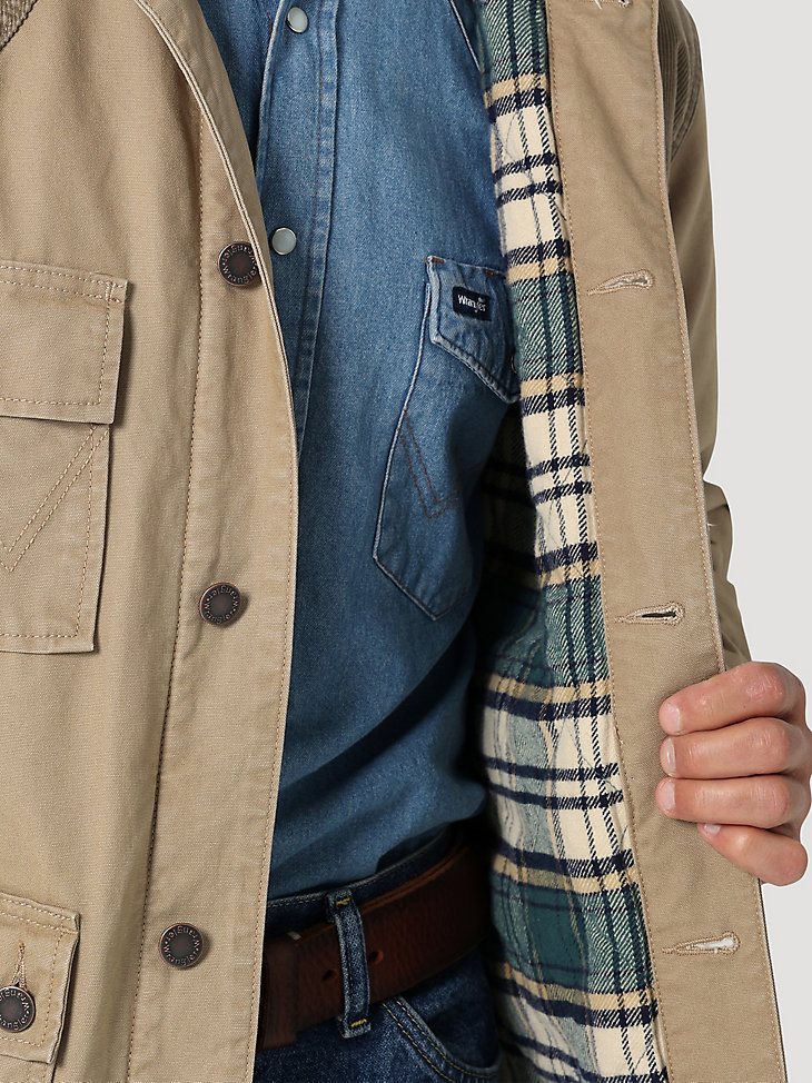 Men's Wrangler Corduroy Yoke Lined Barn Coat in Cathay Spice