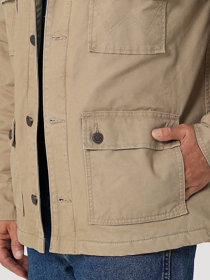 Men's Wrangler Corduroy Yoke Lined Barn Coat in Cathay Spice