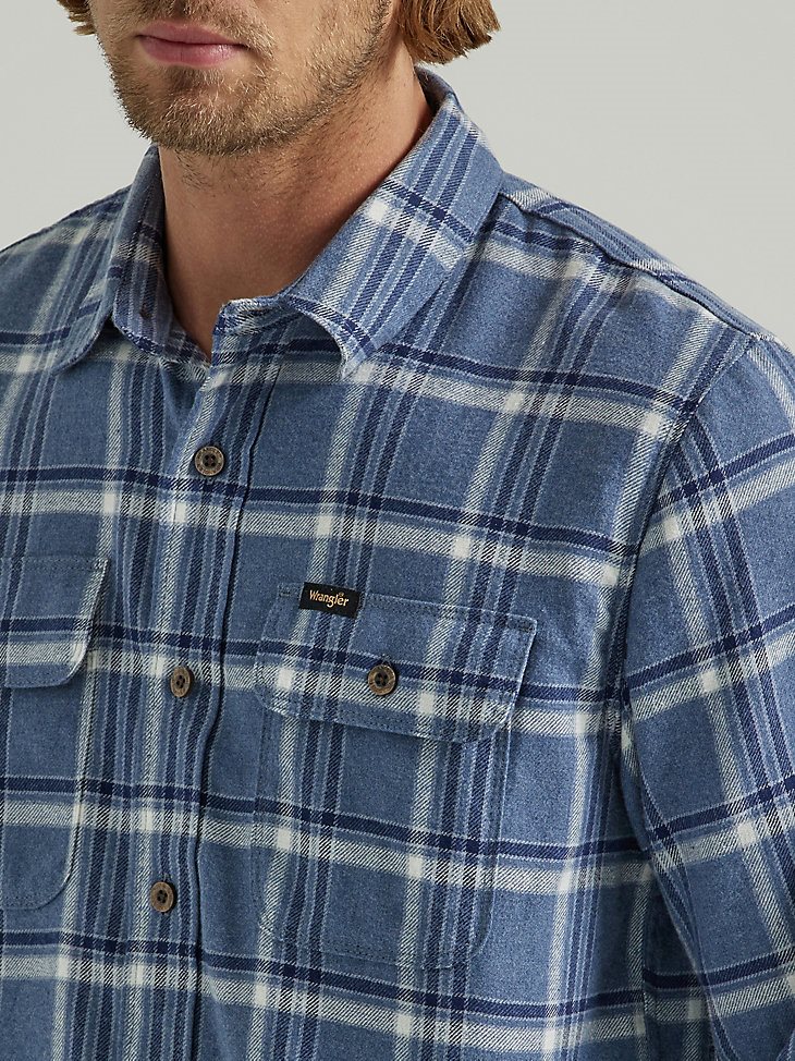 Men's Epic Soft Plaid Long Sleeve Shirt in Tradewinds