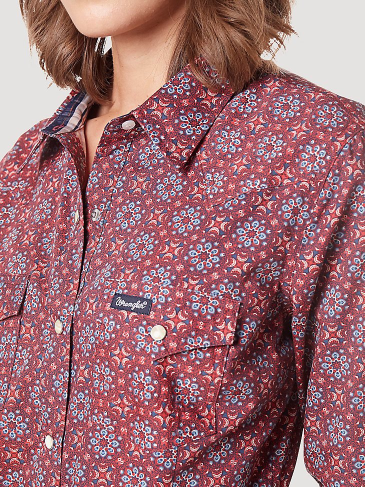 Women's Wrangler All Occasion Western Snap Shirt in True Red