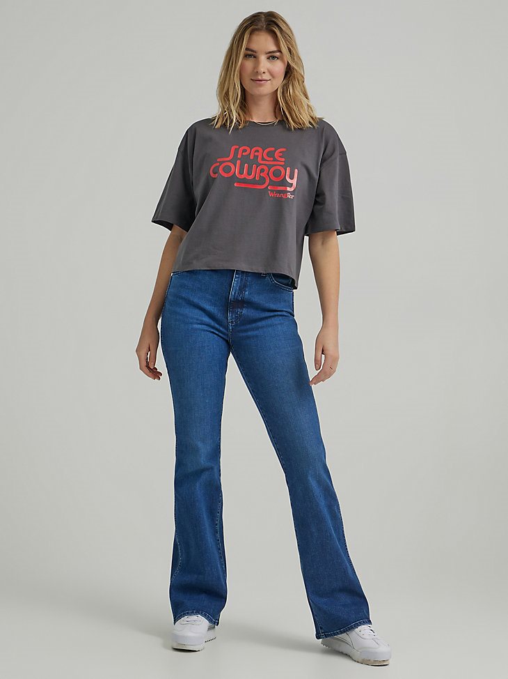 Women's Boxy Space Cowboy Tee in Magnet Grey