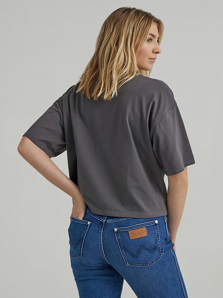Women's Boxy Space Cowboy Tee in Magnet Grey