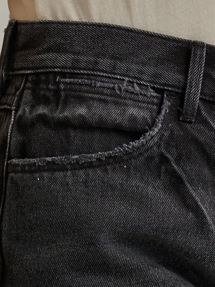 Women's Destructed Denim Roll Short in Moonlight
