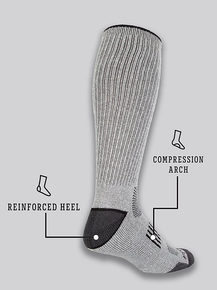 Men's Ryder Western Boot Socks (6-pack) in Charcoal