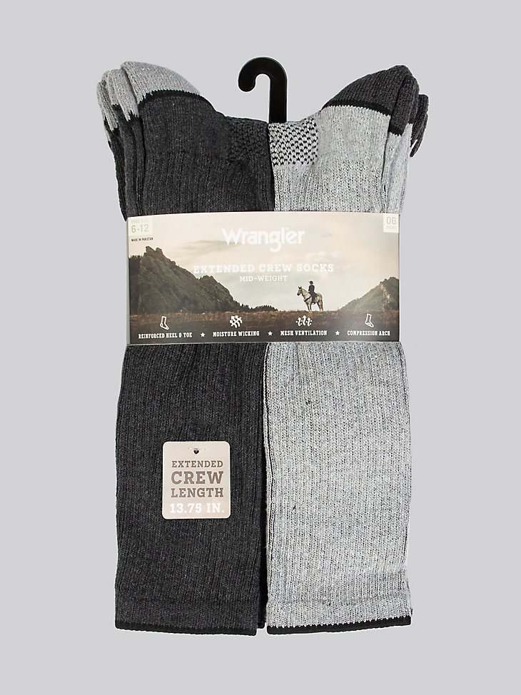Men's Ryder Western Boot Socks (6-pack) in Charcoal