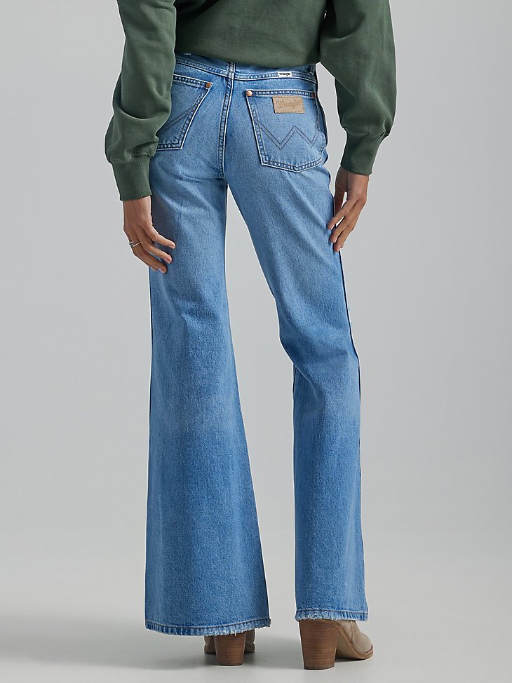 Women's Destructed Wanderer Flare Jean in Good Intentions