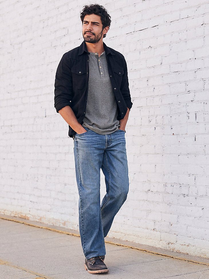 Men's Cowboy Wash Denim Shirt in Black Denim