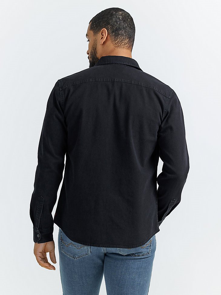 Men's Cowboy Wash Denim Shirt in Black Denim