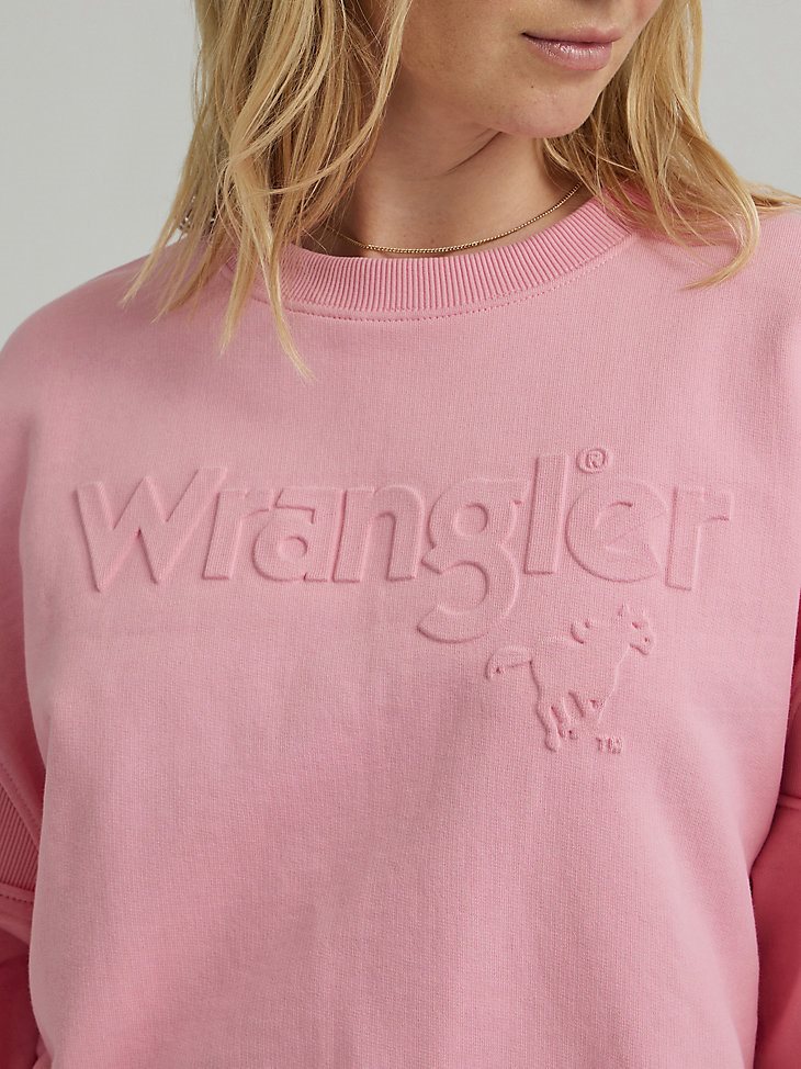 Women's Puffy Logo Crew Sweatshirt in Sick Pink