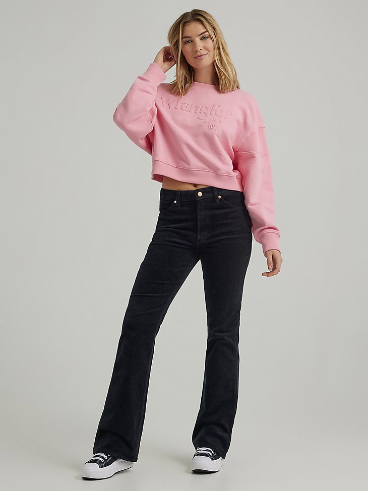 Women's Puffy Logo Crew Sweatshirt in Sick Pink
