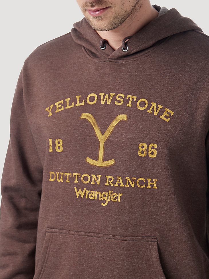 Wrangler x Yellowstone Dutton Ranch 1886 Hoodie in Brown Heather