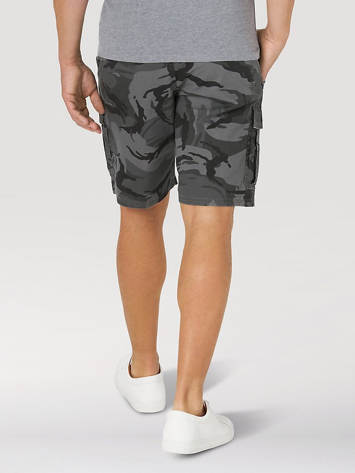 Men's Wrangler Authentics Stretch Cargo Short in Anthracite Camo